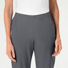 W123 Women's Flat Front Cargo Scrub Pant Pewter front detail