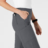 W123 Women's Flat Front Cargo Scrub Pant Pewter side detail 2