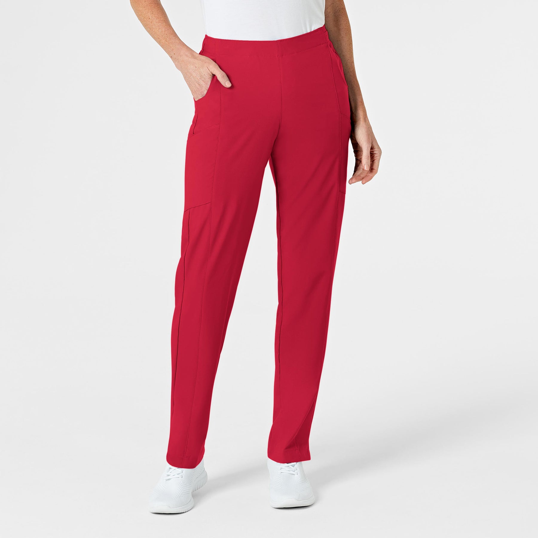 Wink W123 Women's Flat Front Cargo Scrub Pant Red