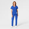 W123 Women's Flat Front Cargo Scrub Pant Royal scrub set