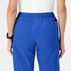 W123 Women's Flat Front Cargo Scrub Pant Royal back detail