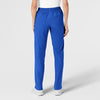 W123 Women's Flat Front Cargo Scrub Pant Royal back view