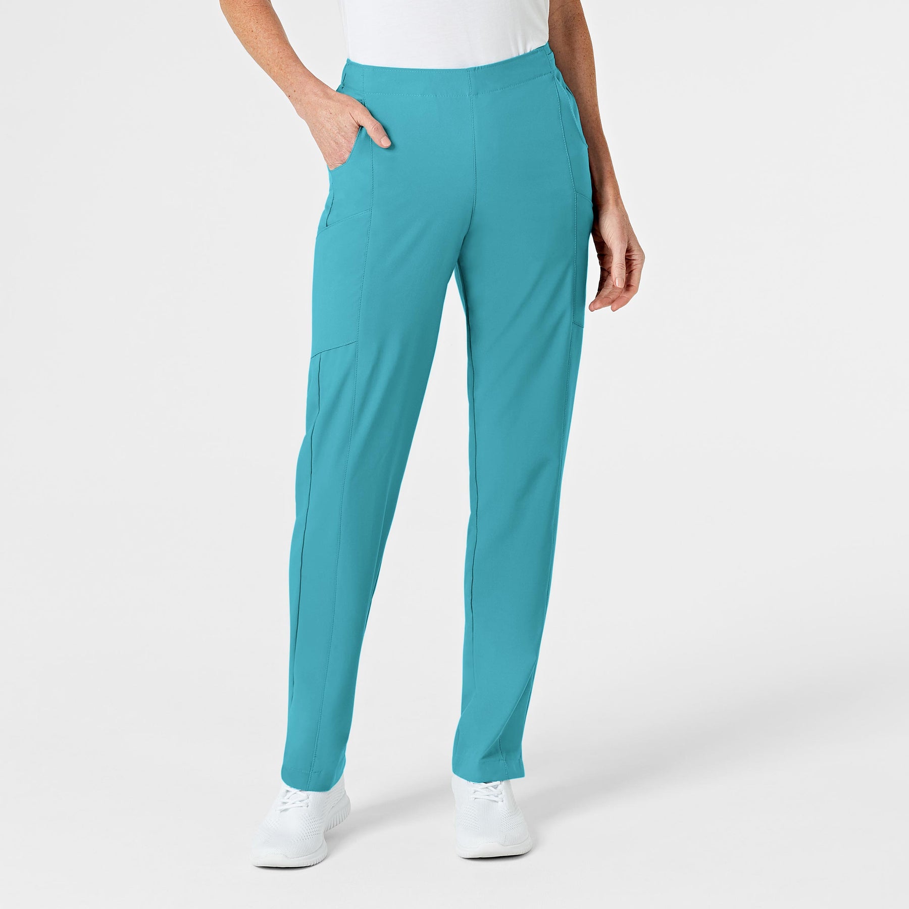 Wink W123 Women's Flat Front Cargo Scrub Pant Teal Blue