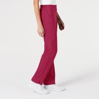 W123 Women's Flat Front Cargo Scrub Pant Viva Magenta side view