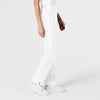 W123 Women's Flat Front Cargo Scrub Pant White side view