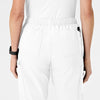 W123 Women's Flat Front Cargo Scrub Pant White back detail