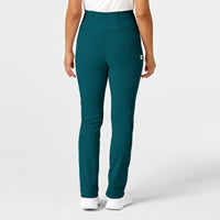 RENEW Women's Straight Leg Yoga Scrub Pant Caribbean Blue back view