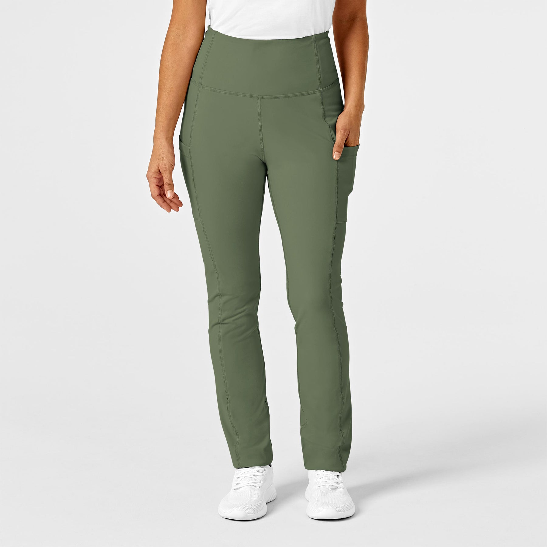 RENEW Women's Straight Leg Yoga Scrub Pant Olive