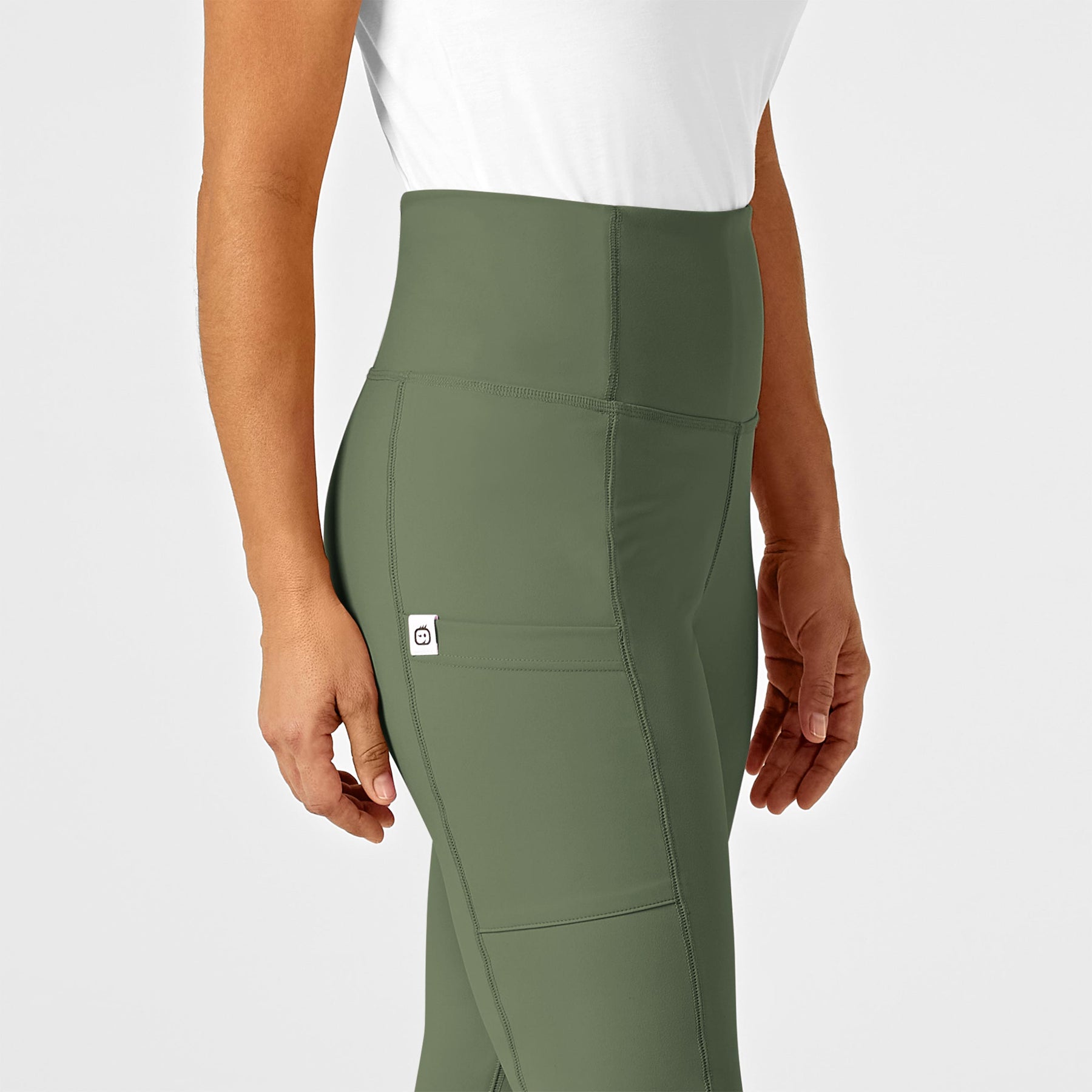 RENEW Women's Straight Leg Yoga Scrub Pant Olive side view