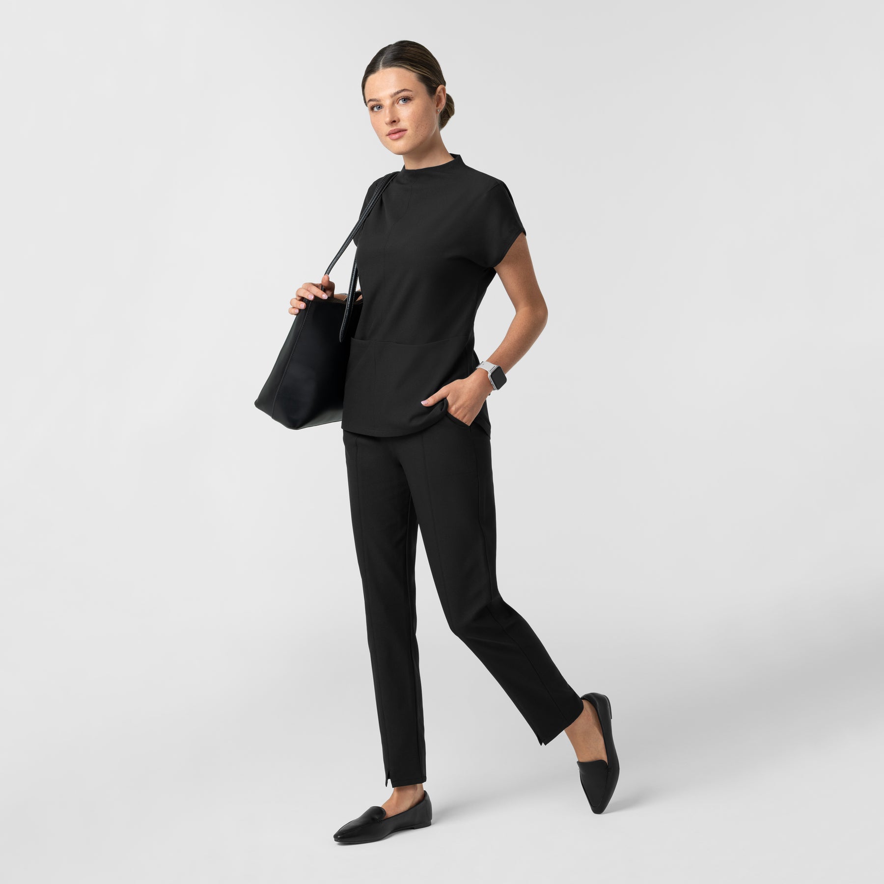 BLK Women's Tapered Ankle Scrub Pant Black full scrub set