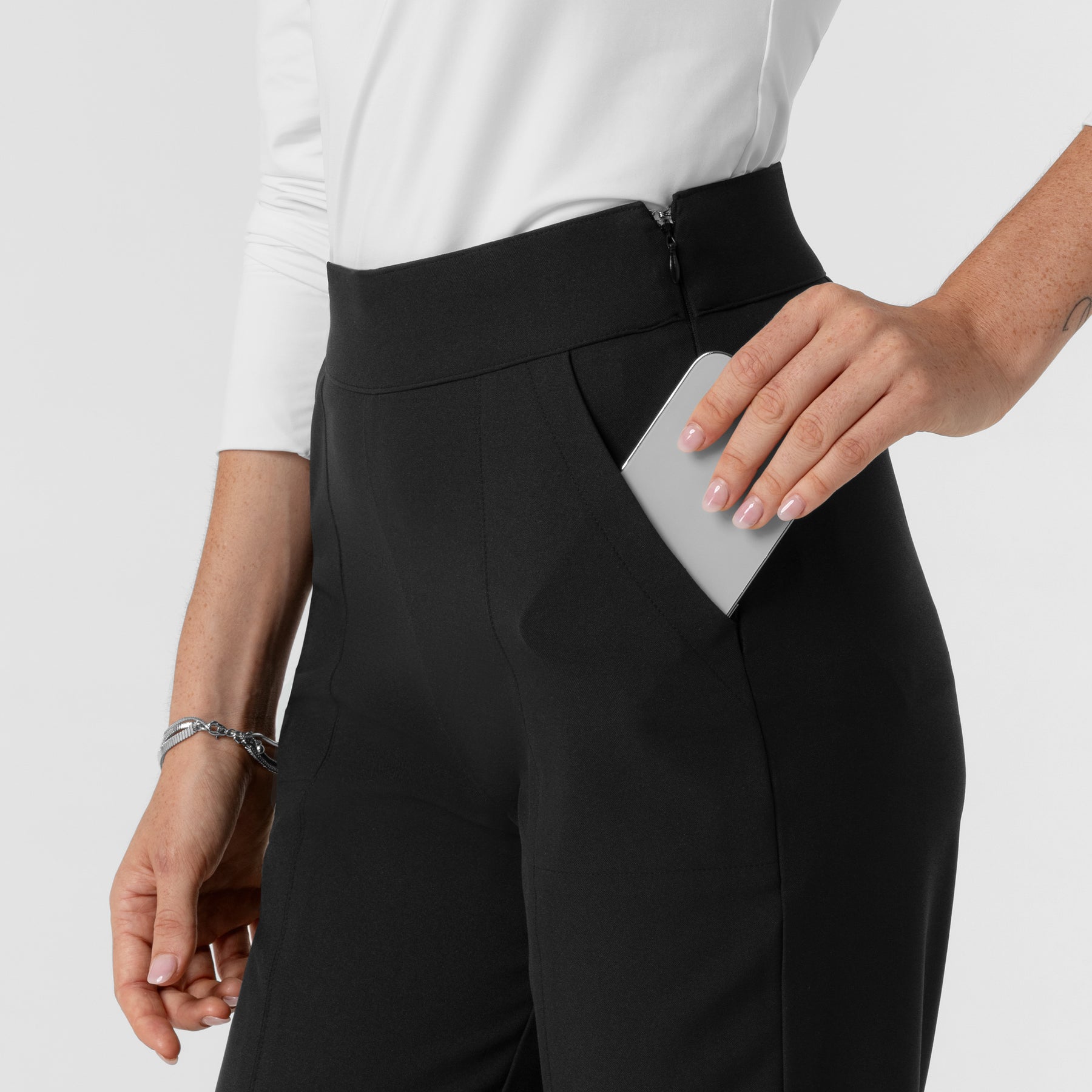 BLK Women's Tapered Ankle Scrub Pant Black front detail