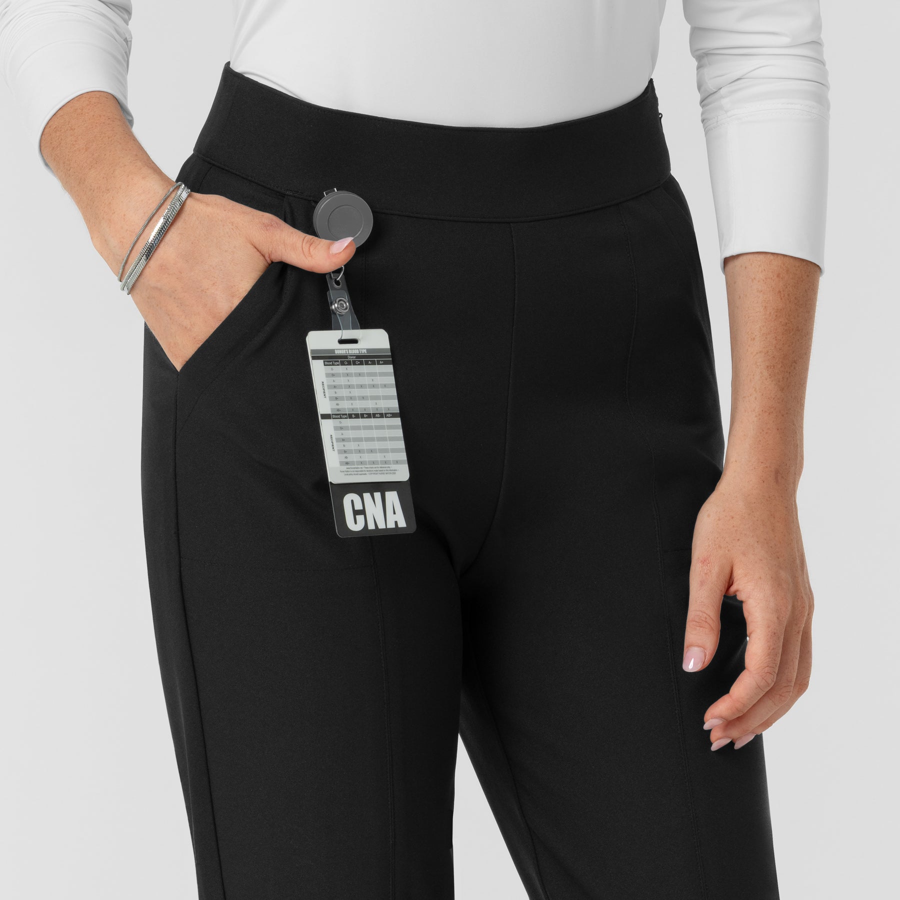 BLK Women's Tapered Ankle Scrub Pant Black side detail 1