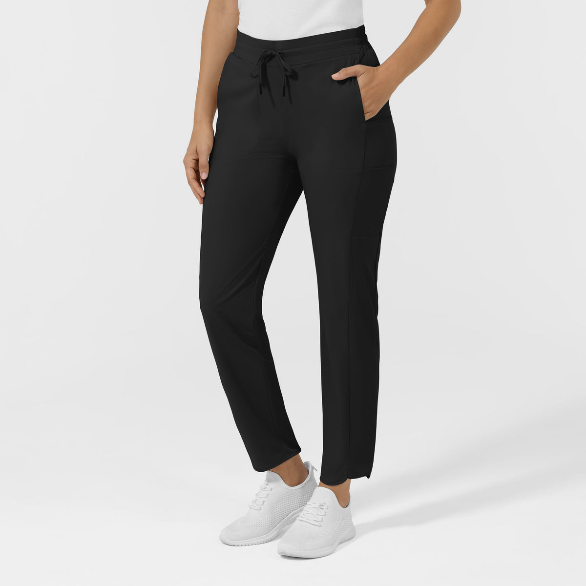 AURA Women's Glide Tapered Scrub Pant - Black side