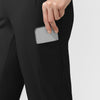 AURA Women's Glide Mid Rise Tapered Scrub Pant Black side detail 1