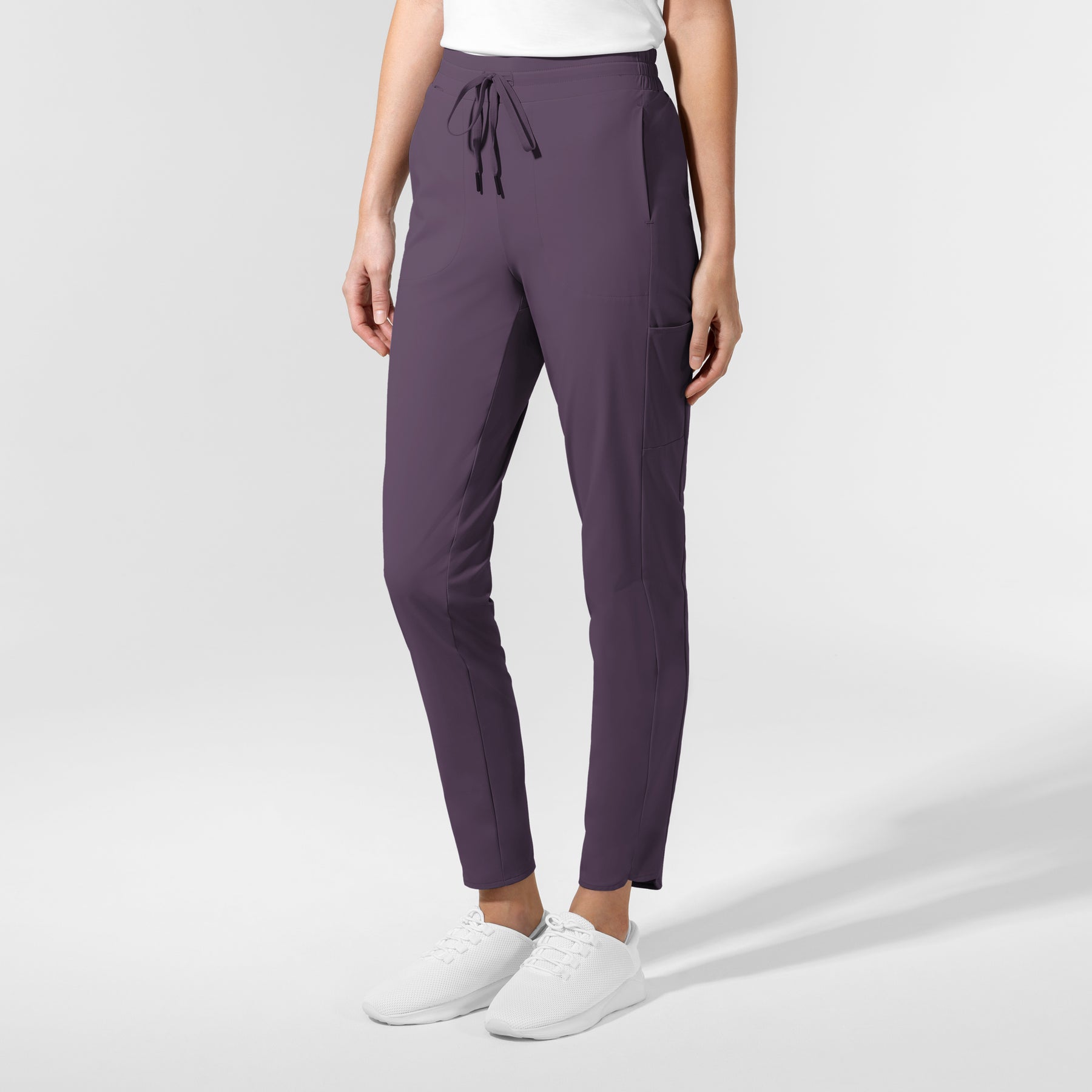 AURA Women's Glide Mid Rise Tapered Scrub Pant Dusk side view