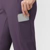 AURA Women's Glide Mid Rise Tapered Scrub Pant Dusk side detail 1
