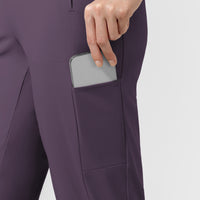 AURA Women's Glide Mid Rise Tapered Scrub Pant Dusk side detail 1