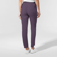 AURA Women's Glide Mid Rise Tapered Scrub Pant Dusk back view