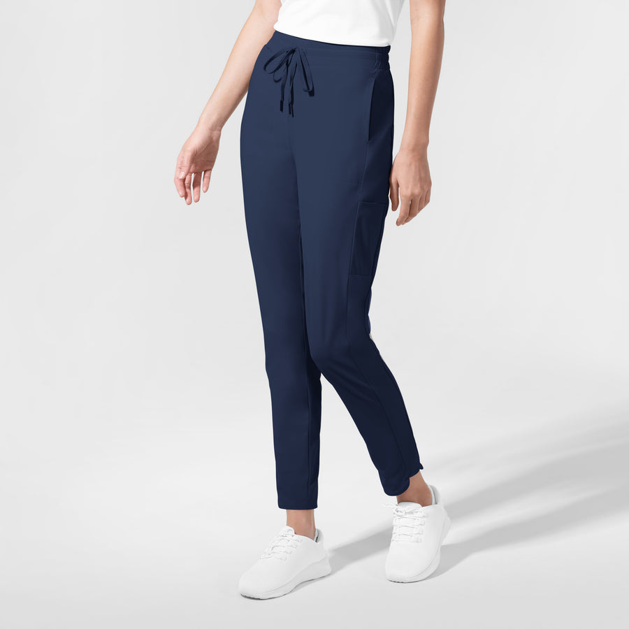 AURA Women's Glide Mid Rise Tapered Scrub Pant Navy