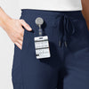 AURA Women's Glide Mid Rise Tapered Scrub Pant Navy back detail