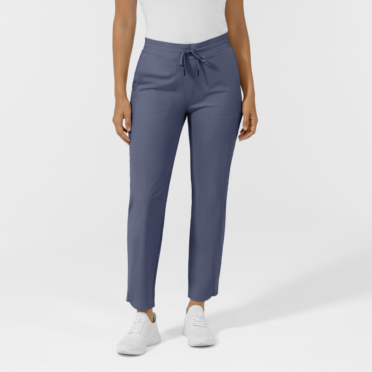 AURA Women's Glide Mid Rise Tapered Scrub Pant - Slate Blue
