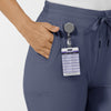AURA Women's Glide Mid Rise Tapered Scrub Pant - Slate Blue