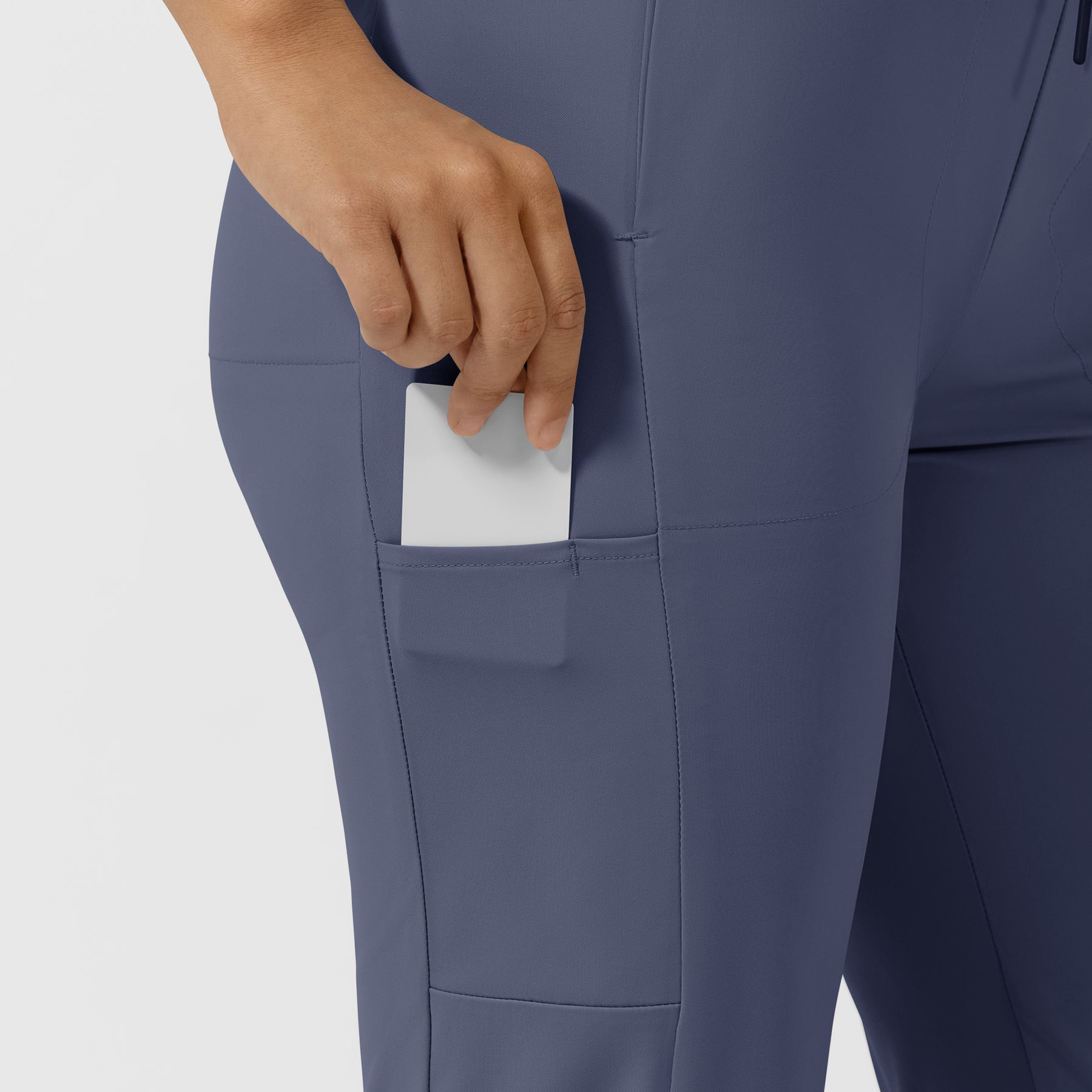 AURA Women's Glide Mid Rise Tapered Scrub Pant - Slate Blue