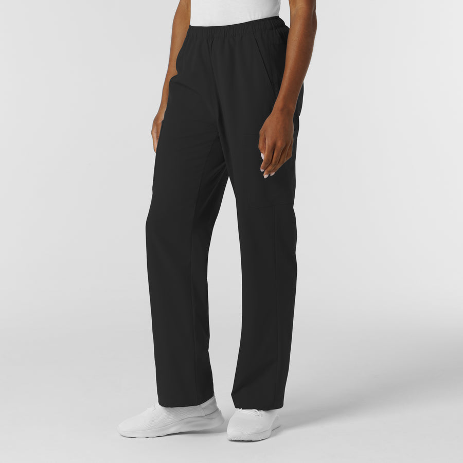 NURTUR Women's Straight Leg Cargo Scrub Pant Black side view