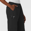NURTUR Women's Straight Leg Cargo Scrub Pant Black side detail 2