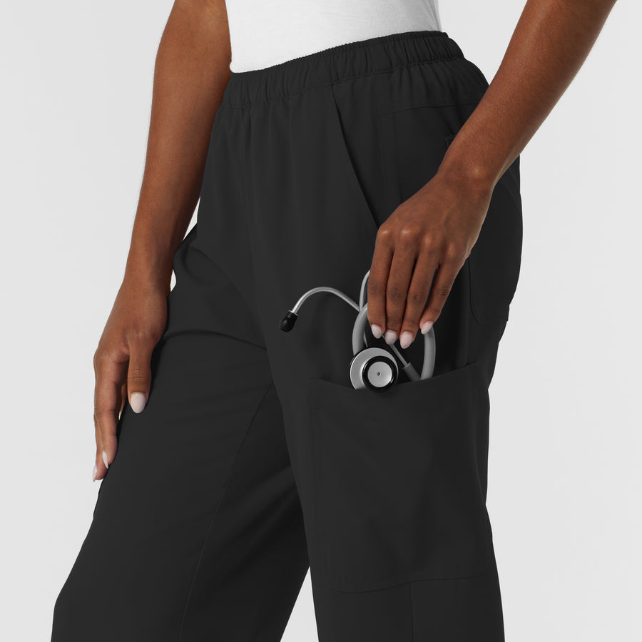 NURTUR Women's Straight Leg Cargo Scrub Pant Black back detail