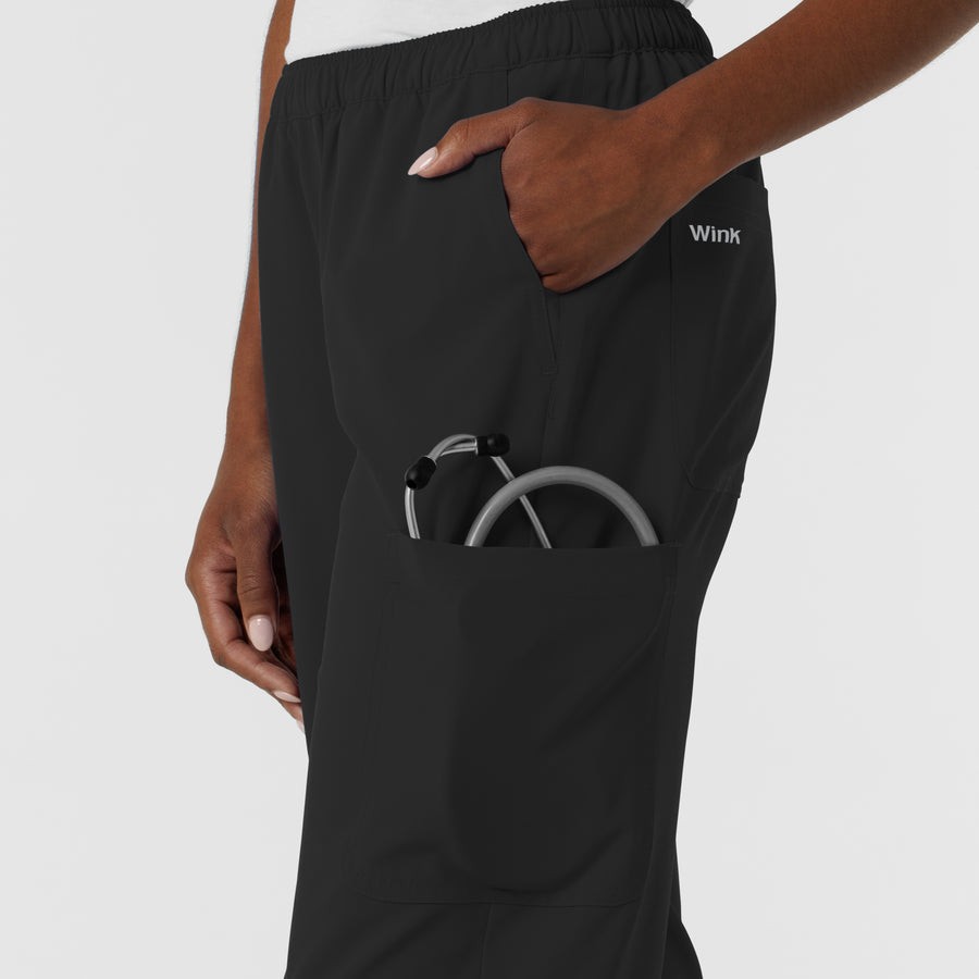 NURTUR Women's Straight Leg Cargo Scrub Pant - Black