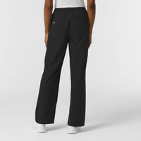 NURTUR Women's Straight Leg Cargo Scrub Pant Black back view