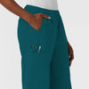 NURTUR Women's Straight Leg Cargo Scrub Pant Caribbean side detail 2