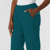 NURTUR Women's Straight Leg Cargo Scrub Pant Caribbean hemline detail