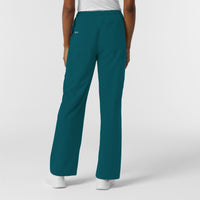 NURTUR Women's Straight Leg Cargo Scrub Pant Caribbean back view