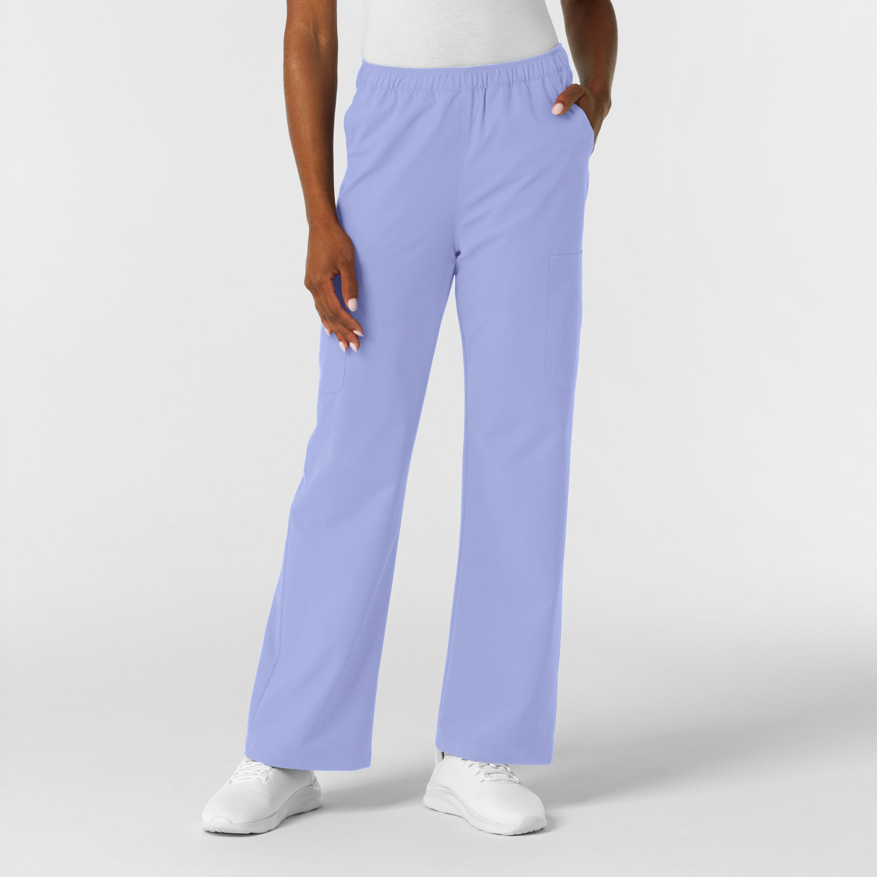 NURTUR Women's Straight Leg Cargo Scrub Pant Ceil Blue