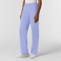 NURTUR Women's Straight Leg Cargo Scrub Pant Ceil Blue side view