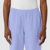 NURTUR Women's Straight Leg Cargo Scrub Pant Ceil Blue front detail