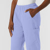 NURTUR Women's Straight Leg Cargo Scrub Pant Ceil Blue hemline detail
