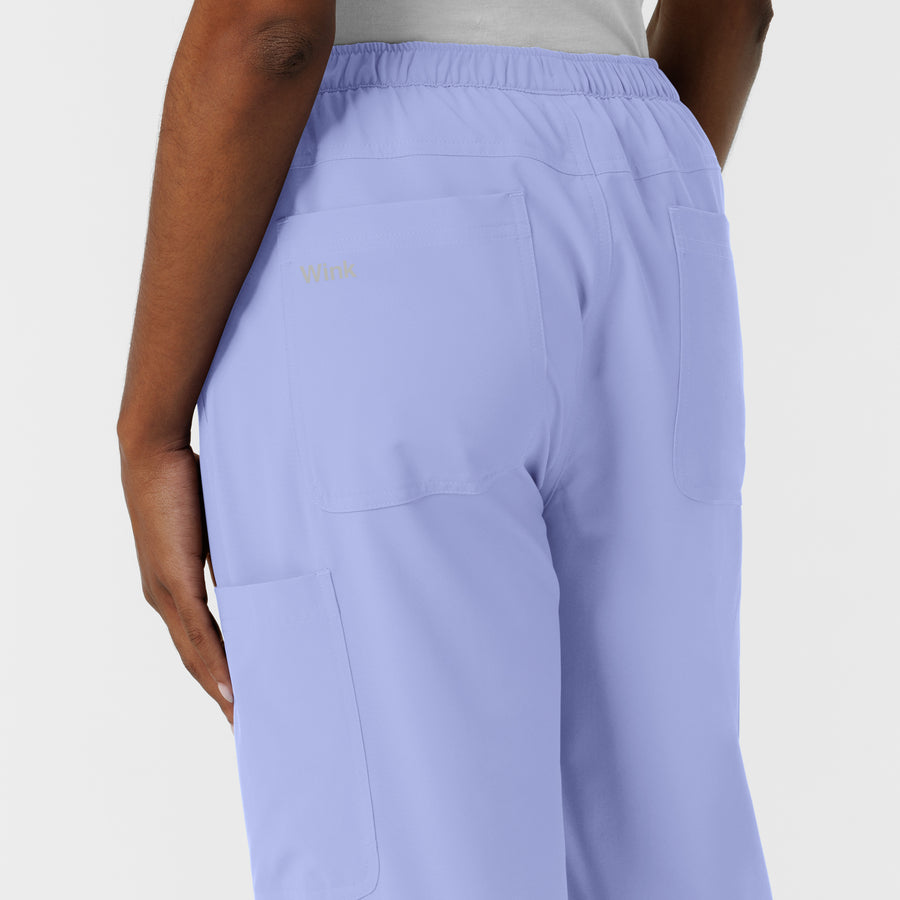 NURTUR Women's Straight Leg Cargo Scrub Pant - Ceil Blue