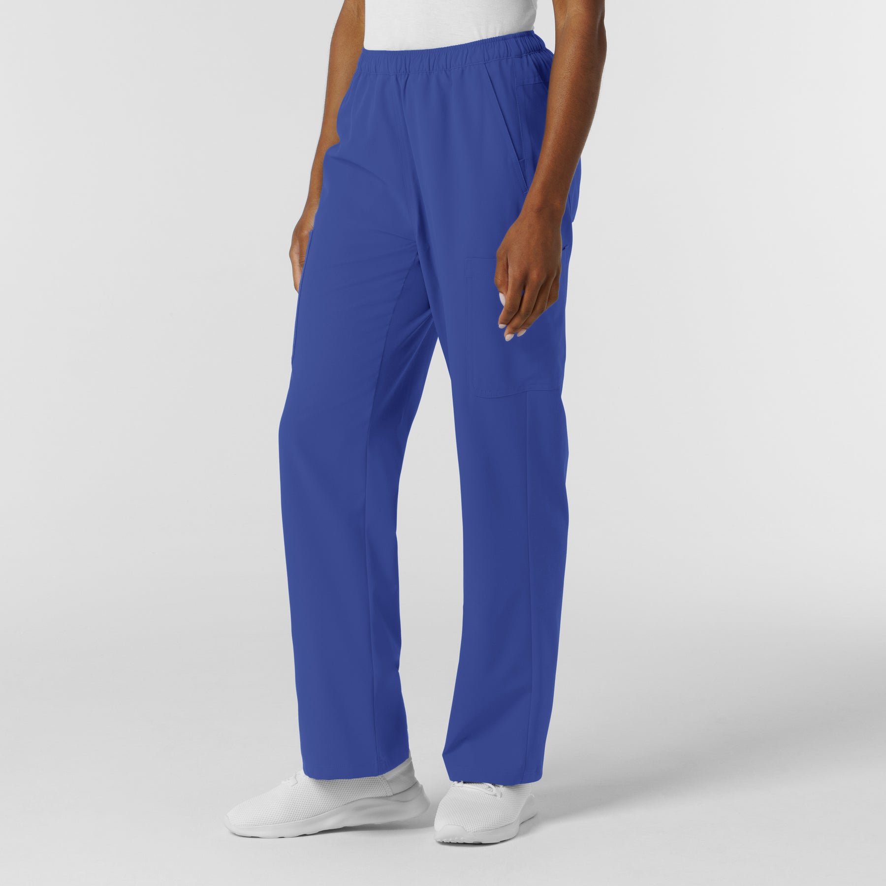 NURTUR Women's Straight Leg Cargo Scrub Pant Galaxy Blue side view