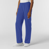 NURTUR Women's Straight Leg Cargo Scrub Pant Galaxy Blue side view