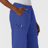 NURTUR Women's Straight Leg Cargo Scrub Pant Galaxy Blue side detail 2
