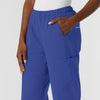NURTUR Women's Straight Leg Cargo Scrub Pant Galaxy Blue hemline detail