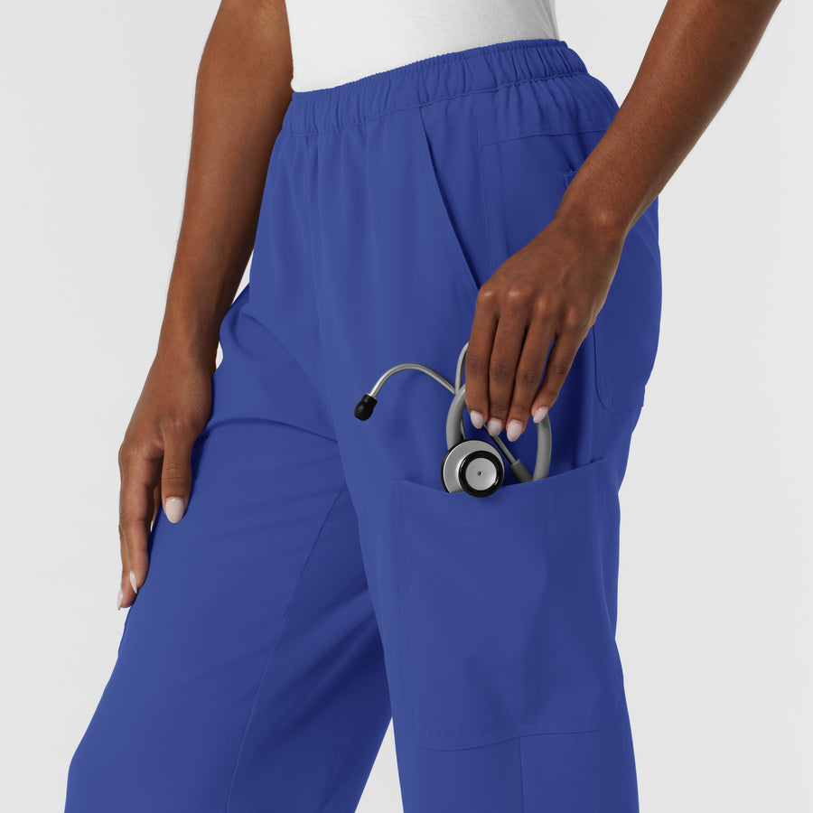NURTUR Women's Straight Leg Cargo Scrub Pant Galaxy Blue back detail