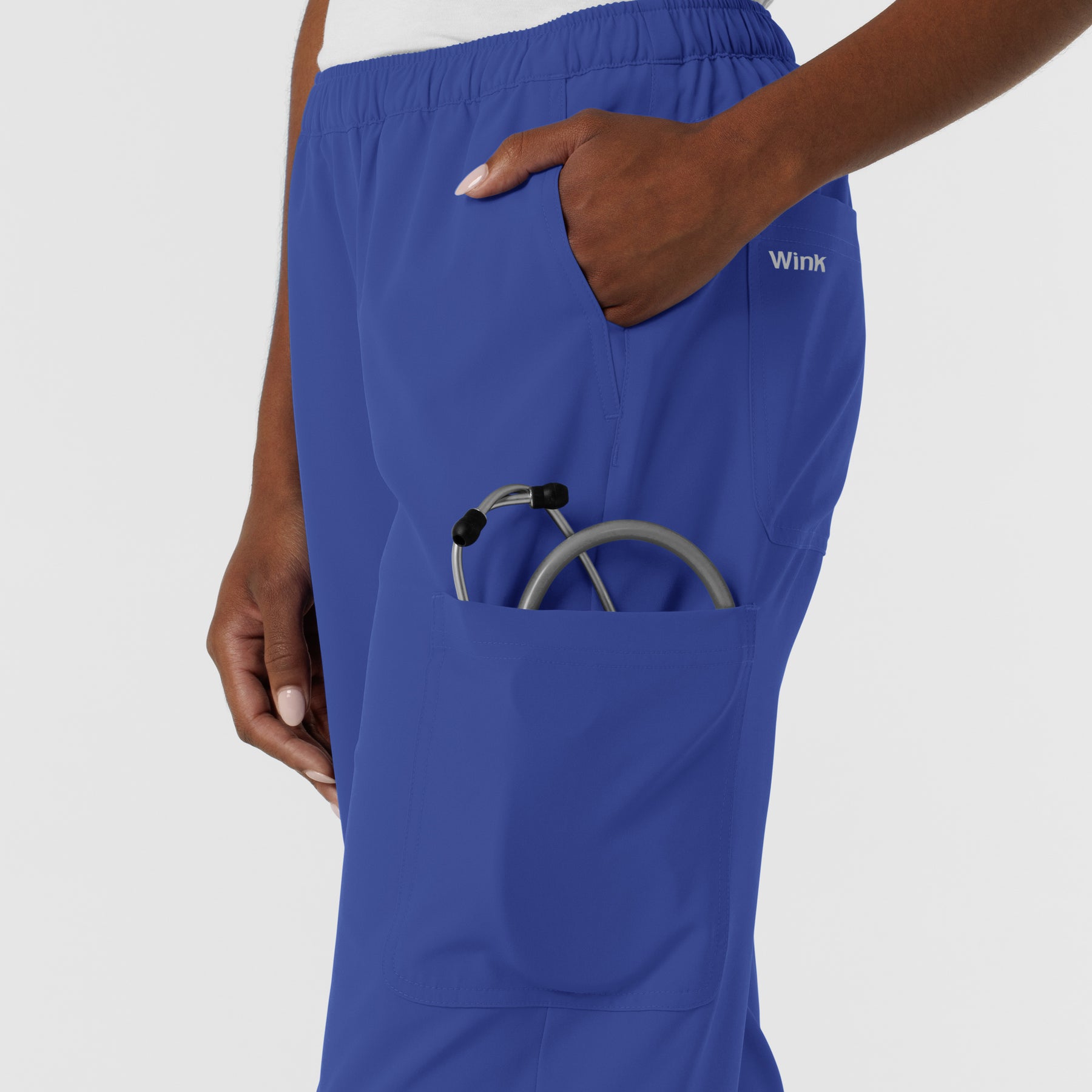 NURTUR Women's Straight Leg Cargo Scrub Pant - Galaxy Blue
