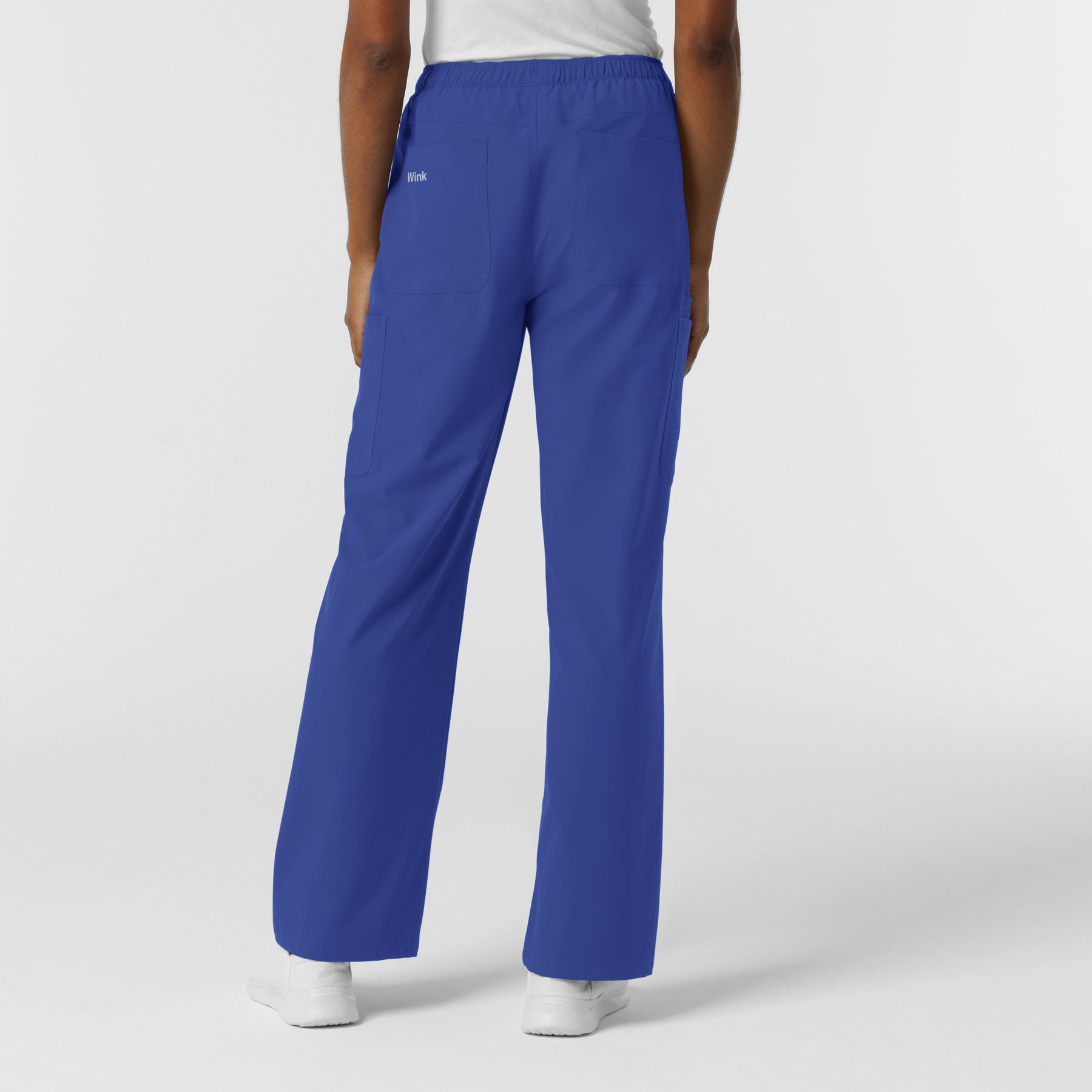 NURTUR Women's Straight Leg Cargo Scrub Pant Galaxy Blue back view
