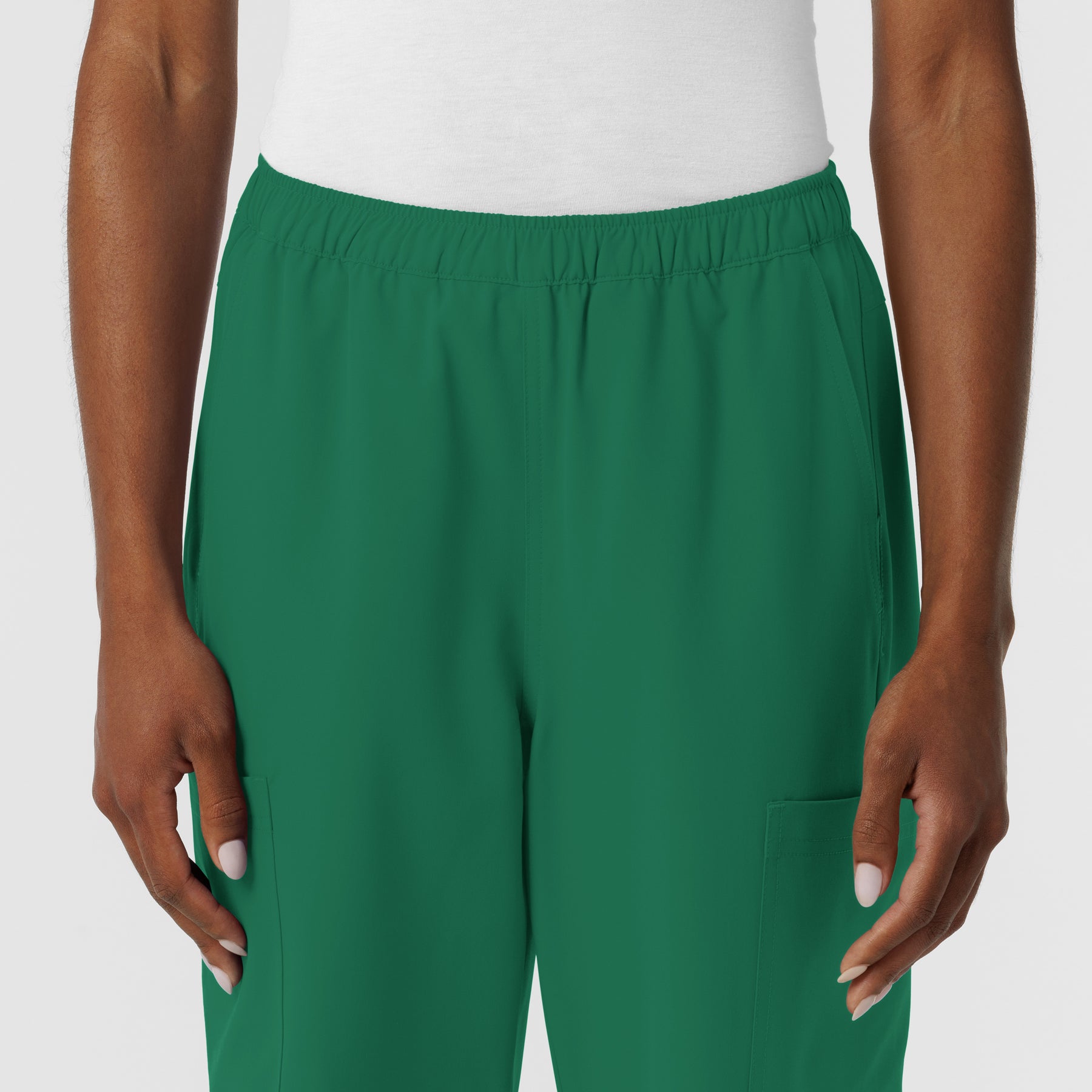 NURTUR Women's Straight Leg Cargo Scrub Pant Hunter front detail