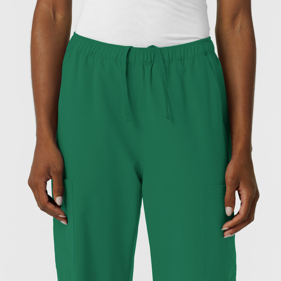 NURTUR Women's Straight Leg Cargo Scrub Pant Hunter side detail 1
