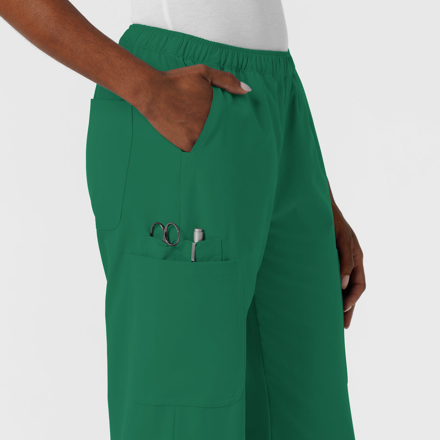 NURTUR Women's Straight Leg Cargo Scrub Pant Hunter side detail 2